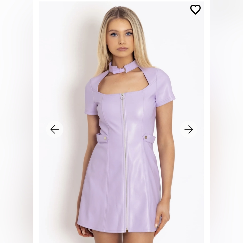 Blackmilk Clothing Lilac Mod Dress Leather Vegan